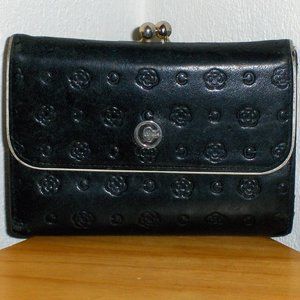 Clathas Women's Clutch Wallet Black Leather Purse